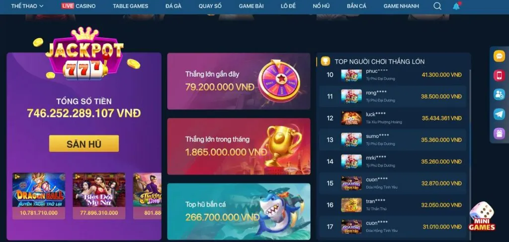 Các trò chơi nổi bật tại choang link vào